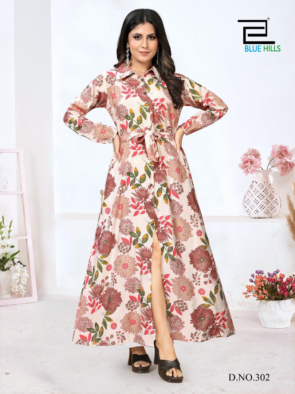 Rochelle Vol 3 By Blue Hills Printed Anarkali Kurtis Catalog